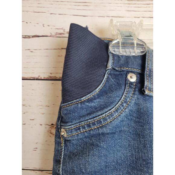 NWT Gap Maternity Jeans Blue Denim Straight Leg Whiskers Women's Size 30/10R - Picture 2 of 12